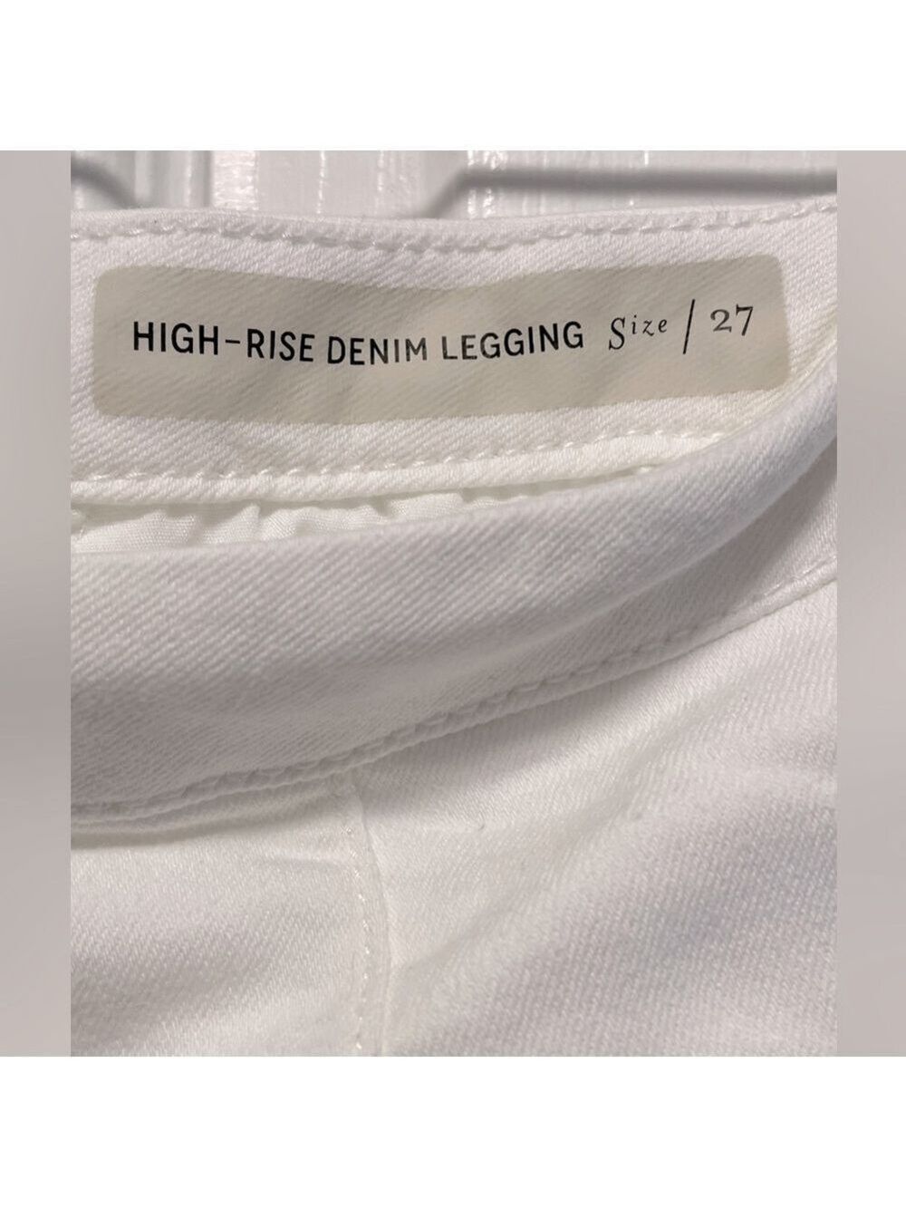 Anthropologie Pilcro and The LetterPress White High-Rise Denim Pants Leggings 27 - Picture 10 of 11
